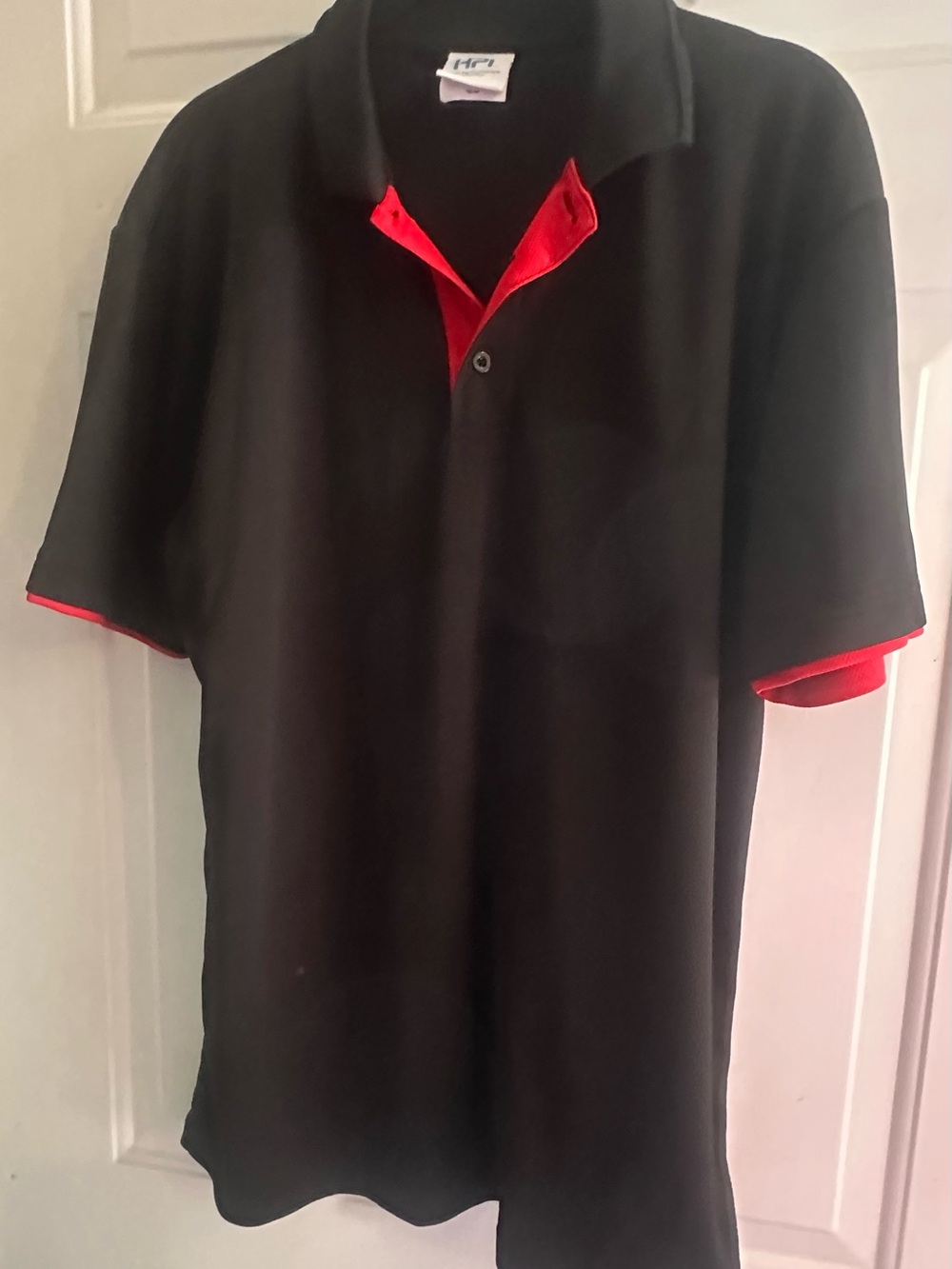 Black Polo with Red Trim - Classic Men’s Short Sleeve Shirt
